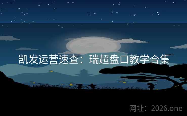 凯发运营速查：瑞超盘口教学合集