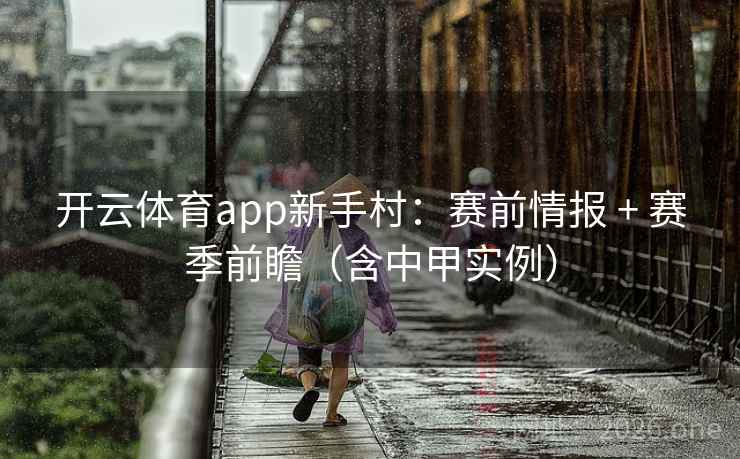 开云体育app新手村:赛前情报 + 赛季前瞻(含中甲实例)