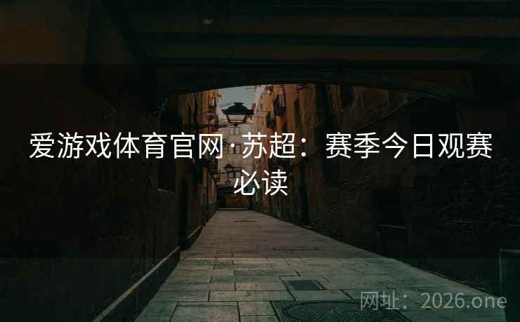 爱游戏体育官网·苏超:赛季今日观赛必读